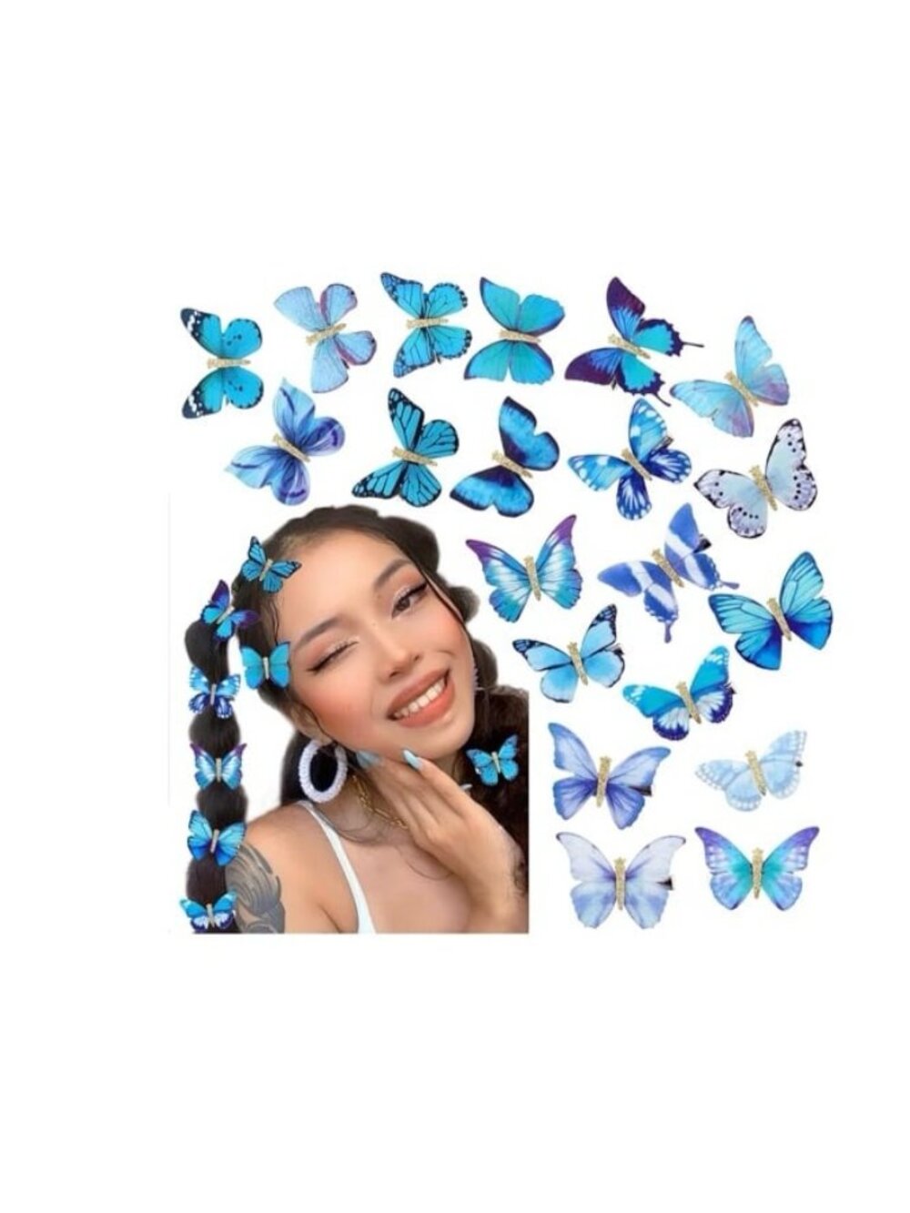 Hair Accessories - Butterfly Hair Clips, Small Glittery new